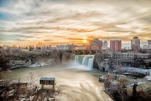 Sunrise at High Falls by Kevin Tubiolo