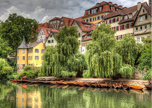 Red Umbrella Tubingen by Jerome Kaye